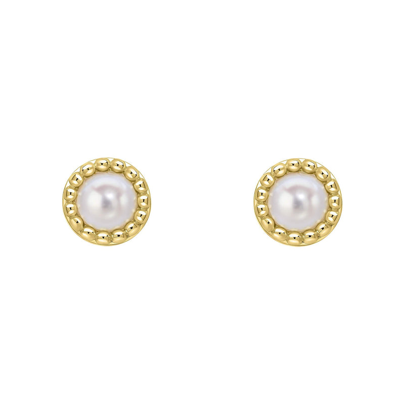 Beginnings Milgrain Semi-Precious Cabochon Birthstone Earrings