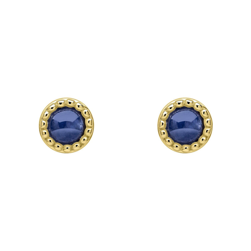 Beginnings Milgrain Semi-Precious Cabochon Birthstone Earrings