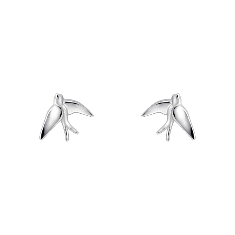 Laura Ashley Silver Blue Birds Stud Earrings