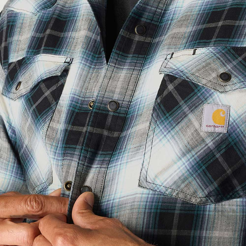 Carhartt 107016  Montana Rugged Flex Long Sleeve  Snap Front Plaid Shrt