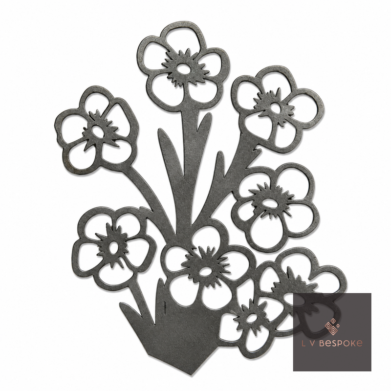 Mixed Floral Metal Garden Stakes, Short.