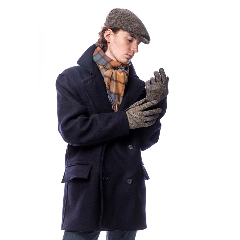 Mens Tweed Stud Gloves