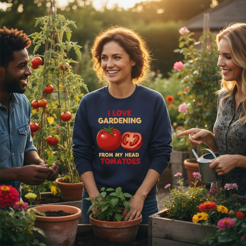 I love gardening from my head tomatoes Sweatshirt