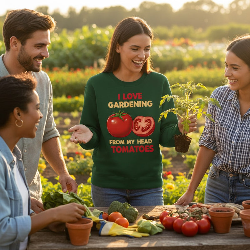 I love gardening from my head tomatoes Sweatshirt