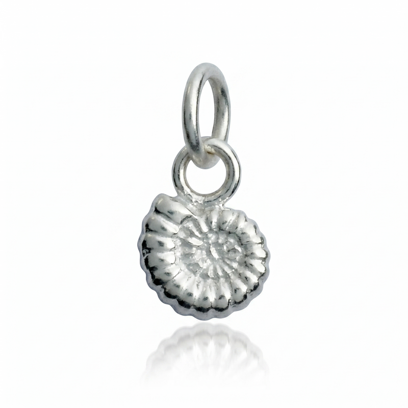 Ammonite Fossil Silver Charm
