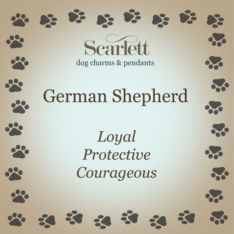 German Shepherd Silver Dog Charm