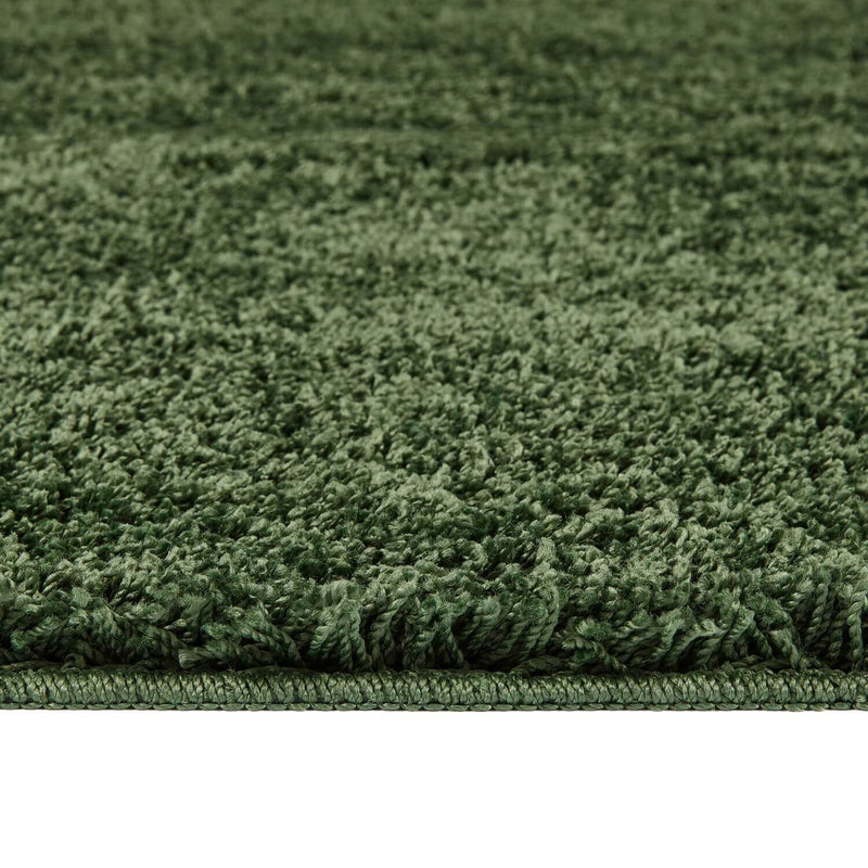 Washable Forest Green Shaggy Rug