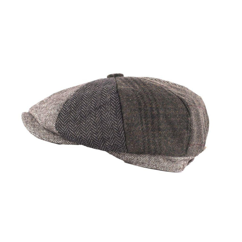 Tweed Patchwork Newsboy Cap