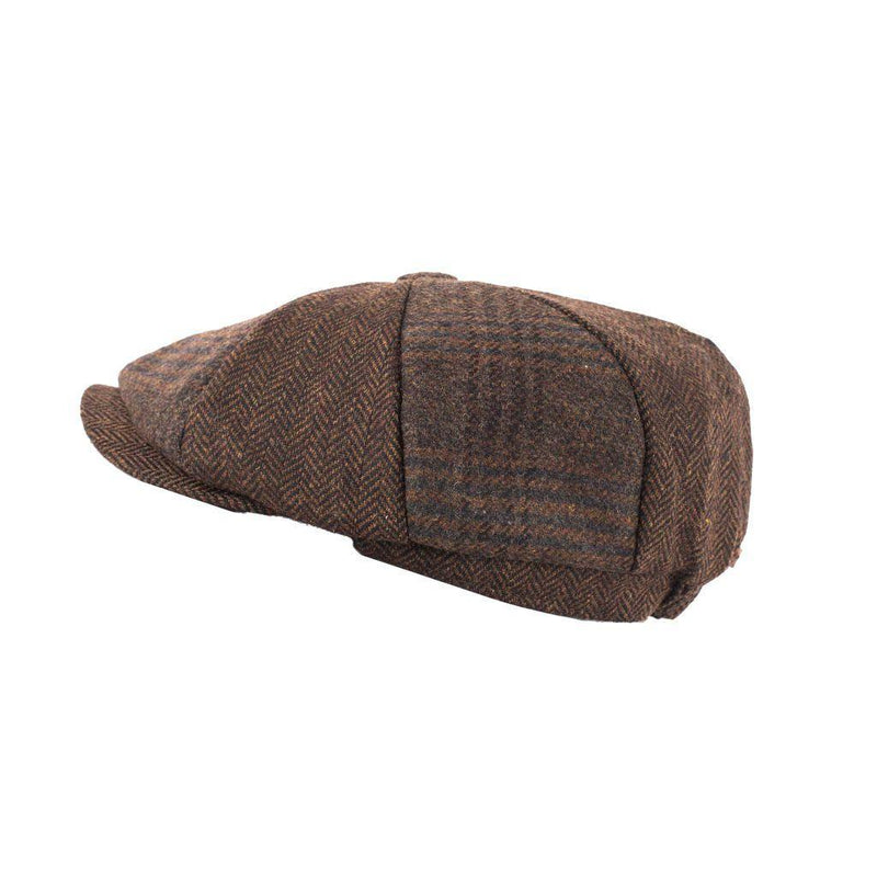 Tweed Patchwork Newsboy Cap