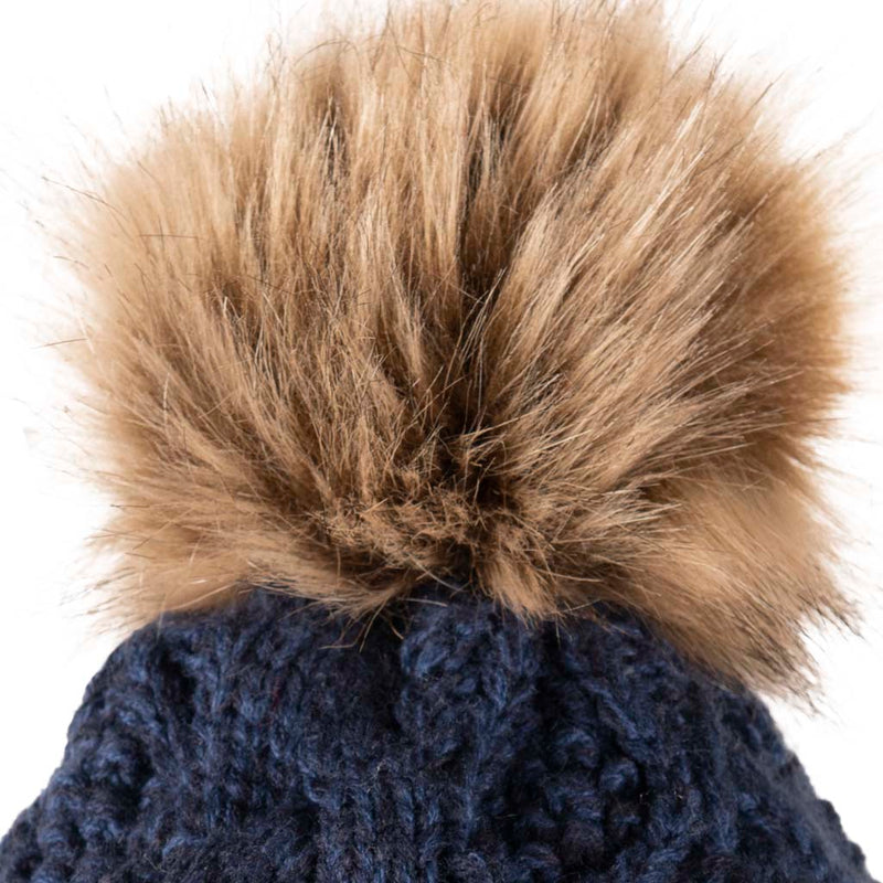 Aran Diamond Cable SCOTLAND Pom Pom Hat
