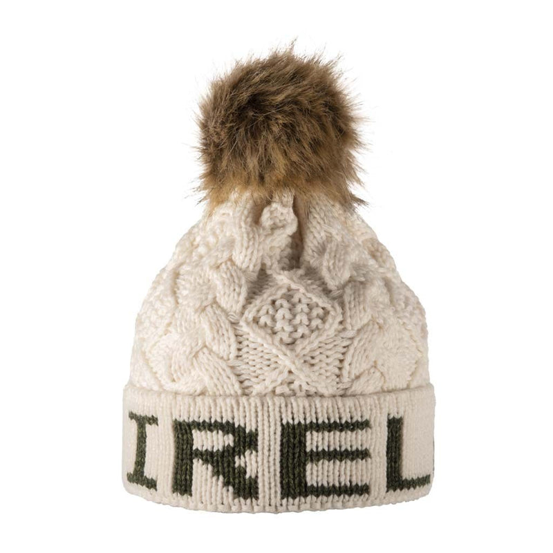 Aran Diamond Cable Ireland Pom Pom Hat