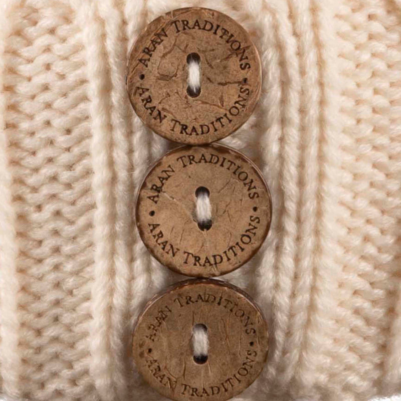 Aran Diamond Cable Button Hat