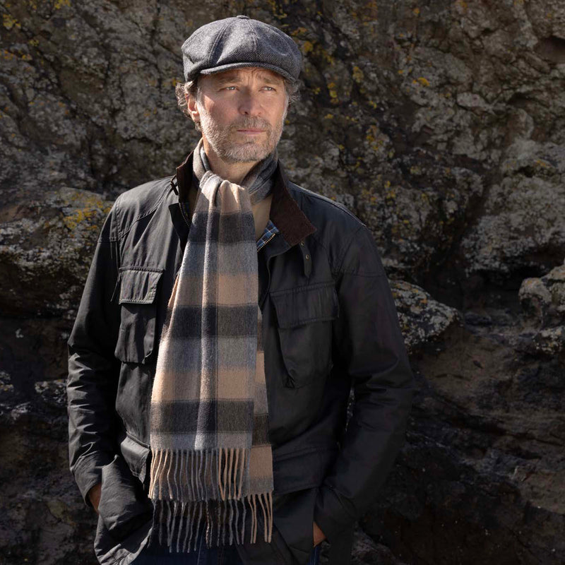 Carlyle Heath Jumbo Herringbone Newsboy Cap