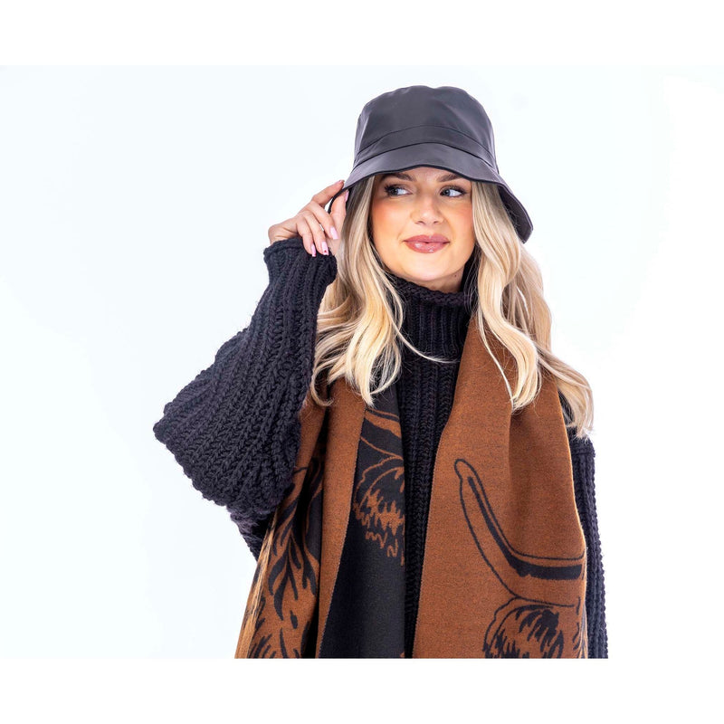 Women's PU Coated Bucket Hat