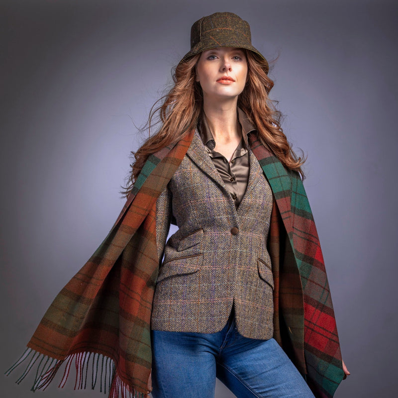 Women's Reversible Tweed Bucket Hat
