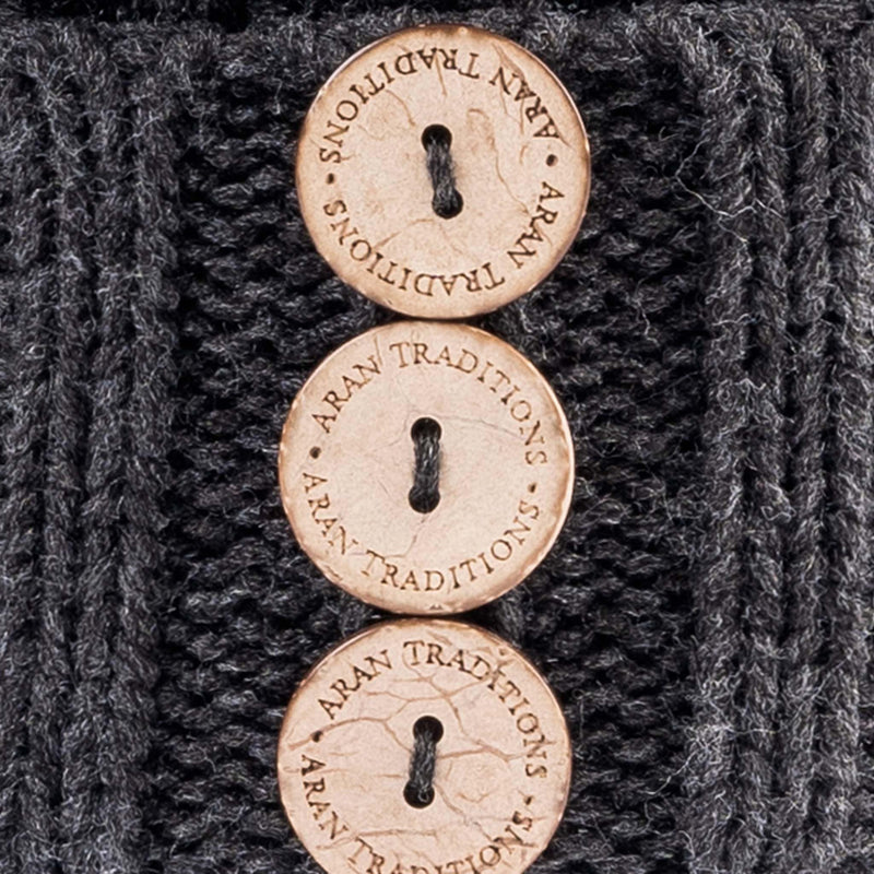 Aran Diamond Cable Button Hat