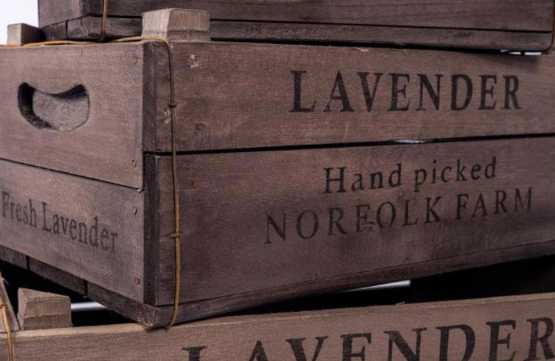 Set of 3 Wooden Lavender Boxes