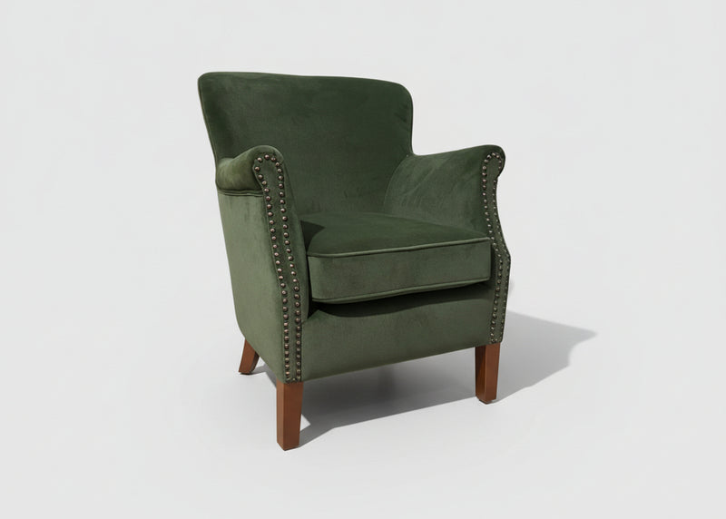 Cromarty Armchair In Velvet Green