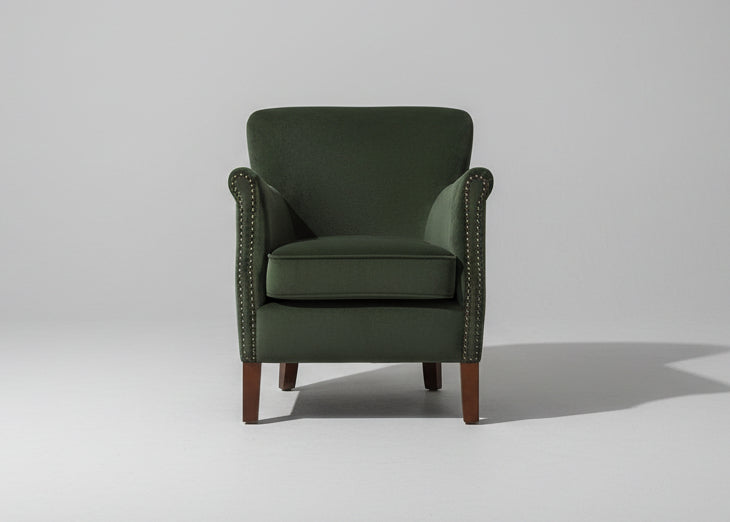 Cromarty Armchair In Velvet Green