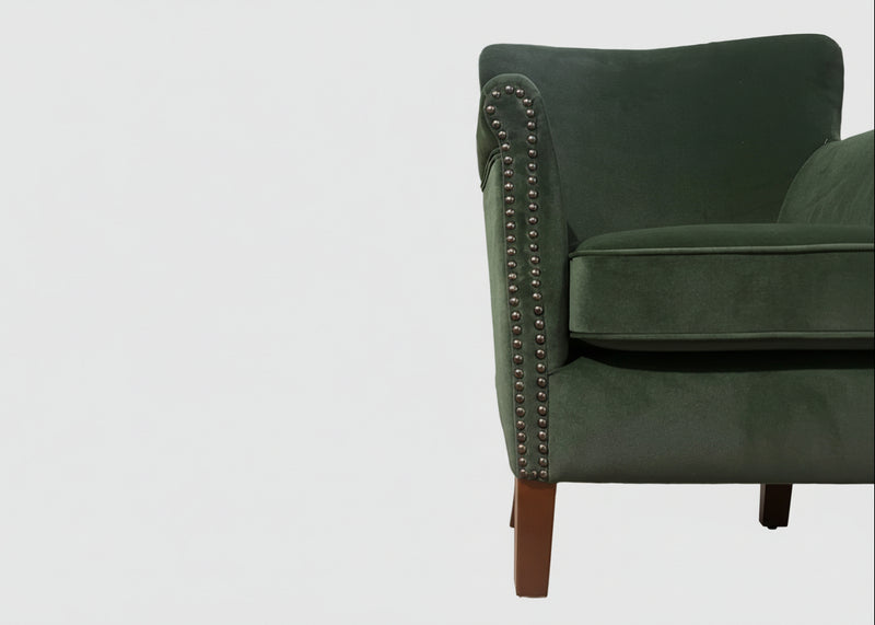 Cromarty Armchair In Velvet Green