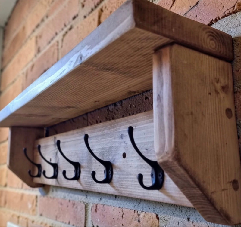 Rustic Scaffold Coat Rack/Shelf