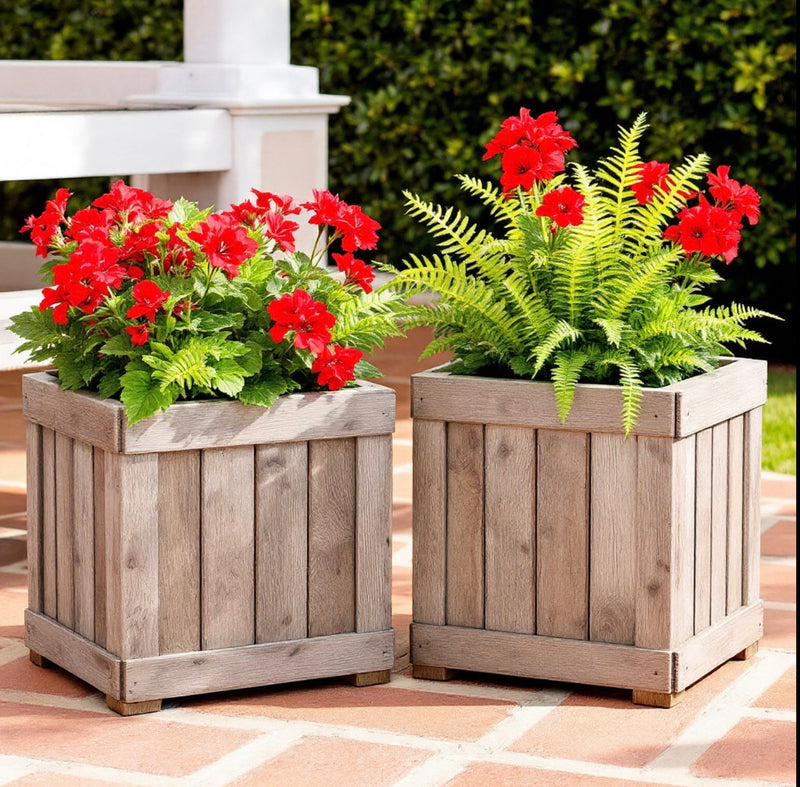 British Larch Square Planters
