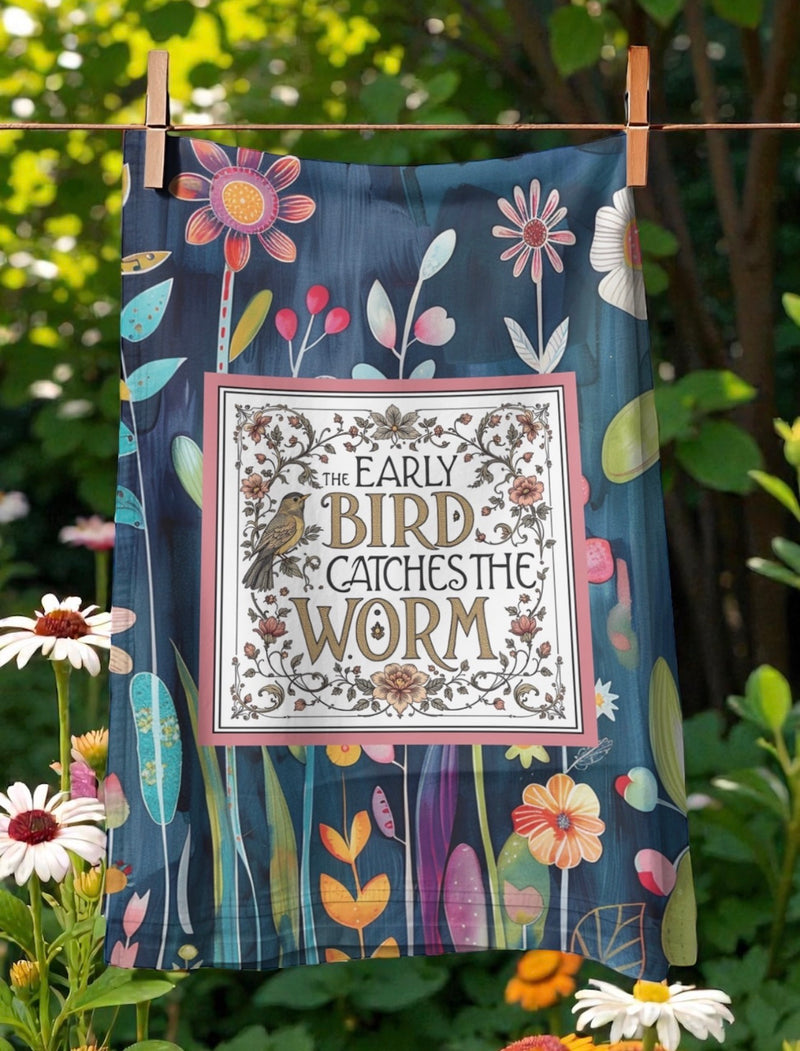 Early Bird Catches the Worm Tea Towel