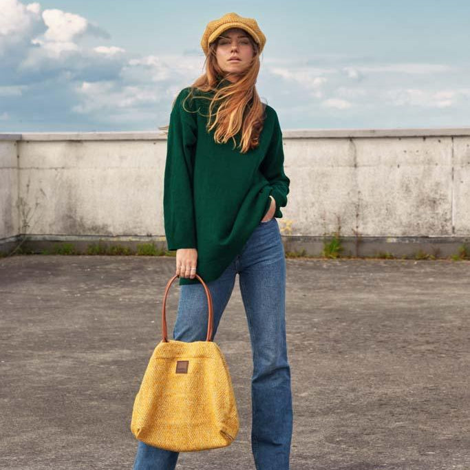 Donegal Yellow Herringbone Baker Boy Cap