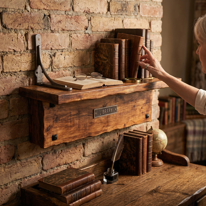 Rustic Library Book Shelf