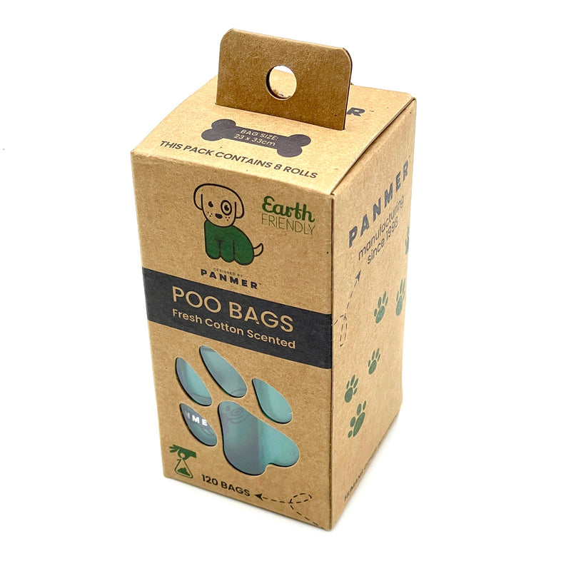 Dog Poo Bags Super Strong, Leak Proof, Fresh Cotton Scented Rolls (120 Bags)