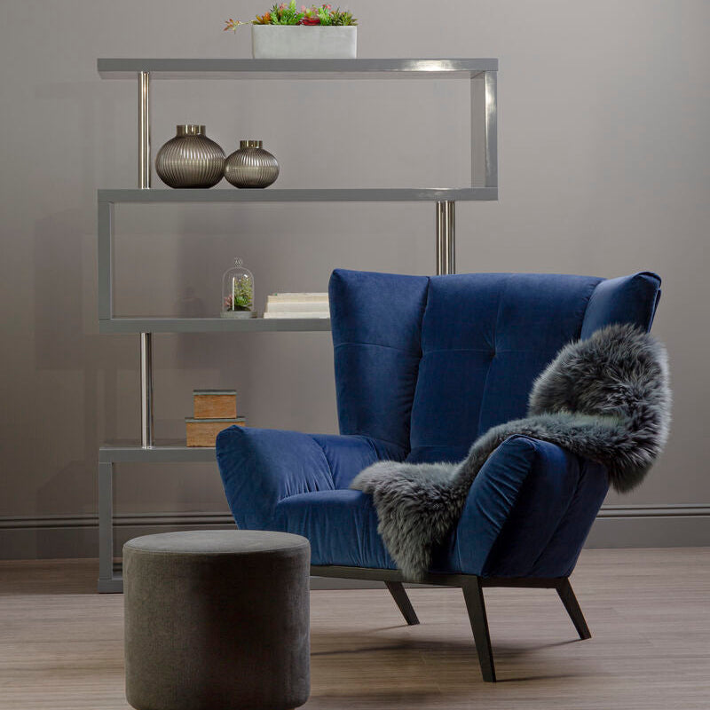 Maze 4 Tier Grey Gloss Shelf Unit