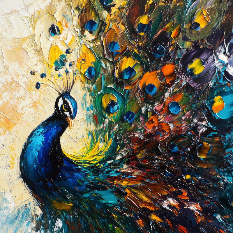 The Peacock In Colour Fine Art Framed Print