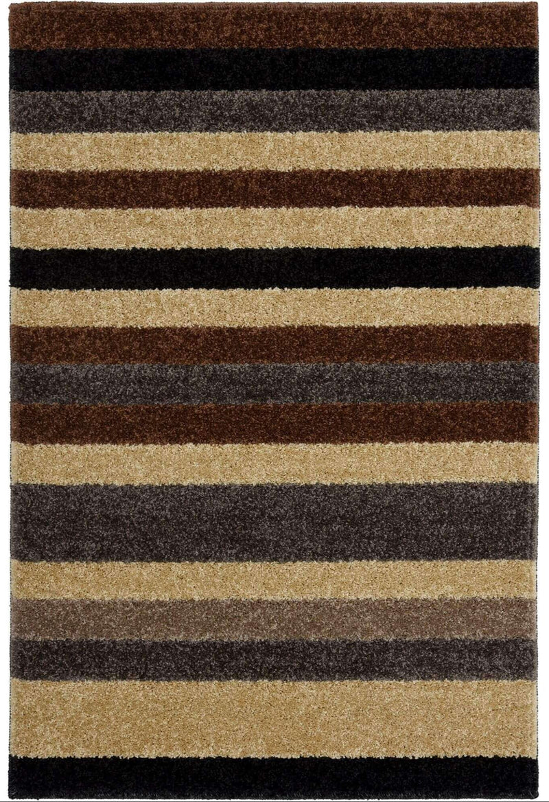 Linea Striped Caramel Washable Rug