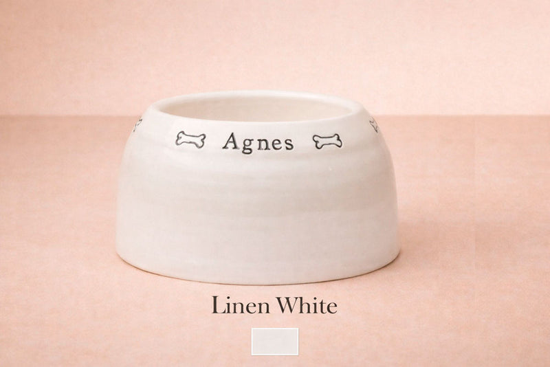 Personalised Ear-Free Cocker Spaniel Dog Bowl – Handmade Ceramic Bowl