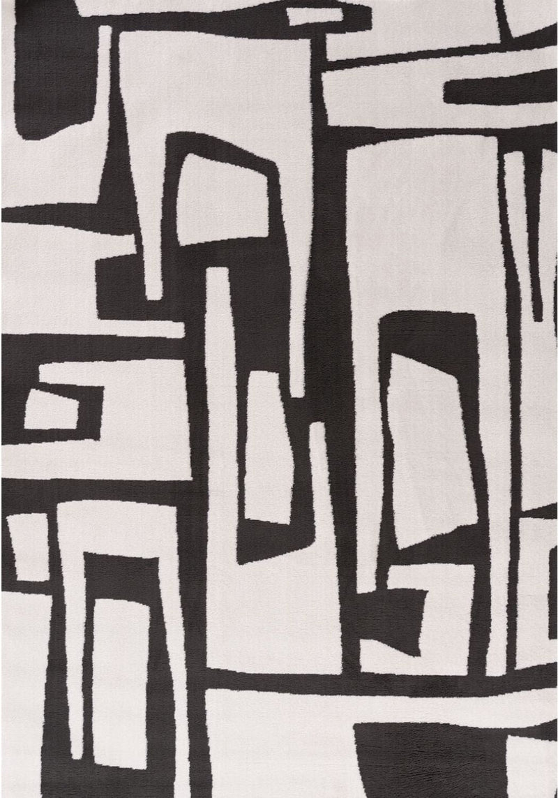 Loft Abstract Dark Grey Rug
