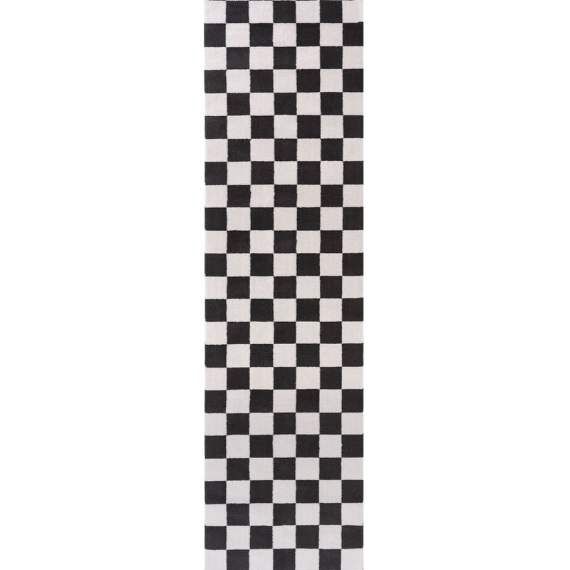 Loft Checkerboard Dark Grey Rug