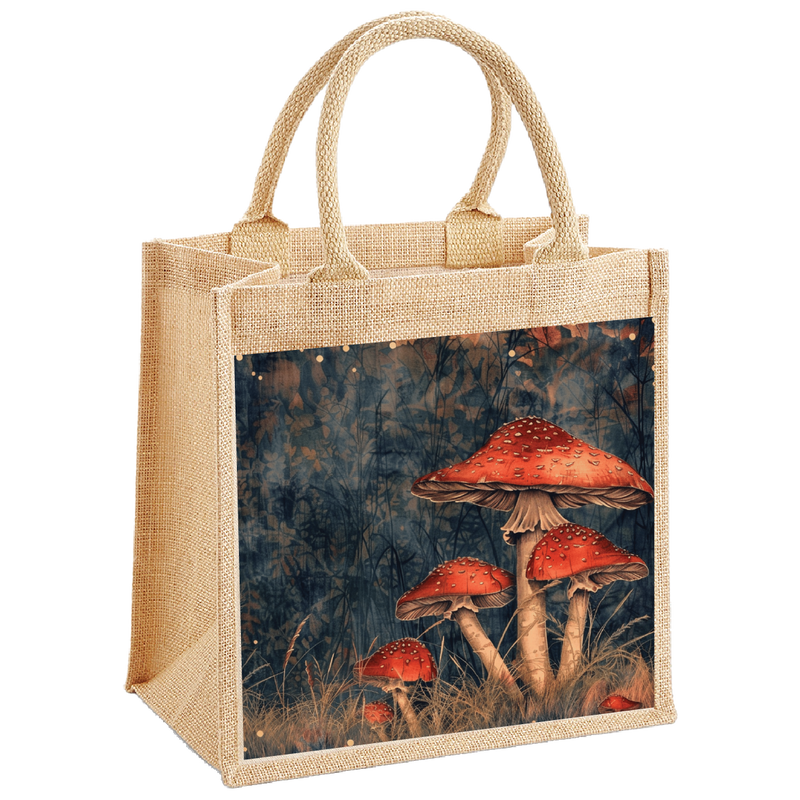 Magical Mushrooms Jute Shopping Bag