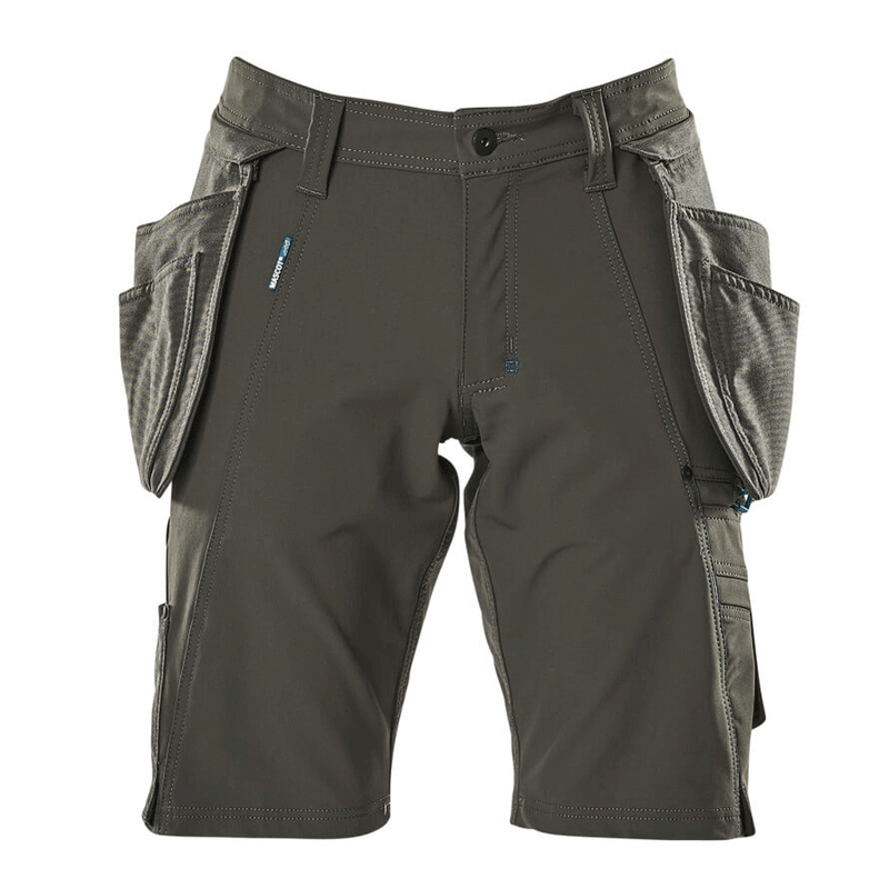 Mascot Advanced 17149 Water-Repellent Stretch Work Shorts Grey