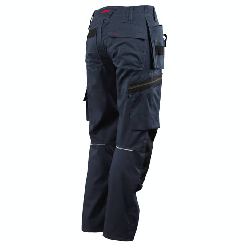 Mascot Lindos 07379 Kneepad Holster Pocket Work Trousers Navy Blue, 40" Waist, 35" Leg