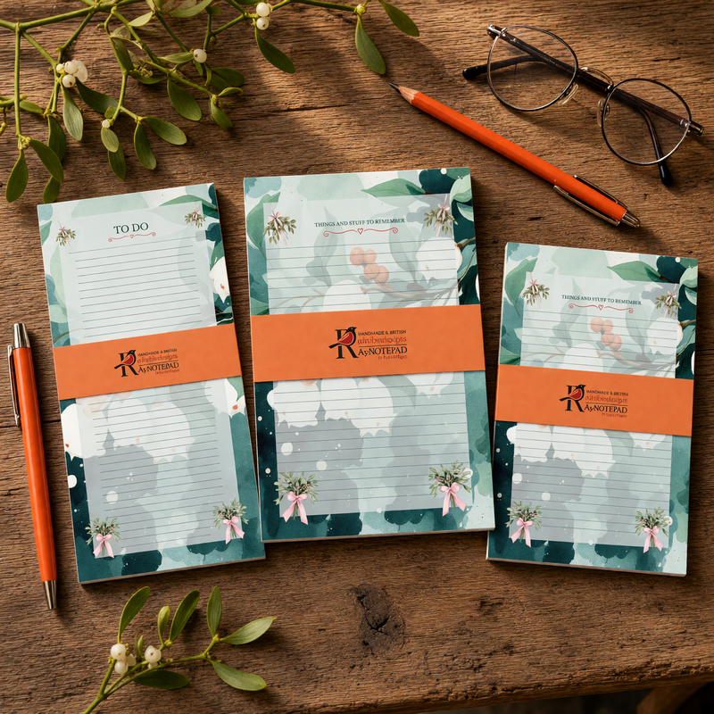 Christmas Mistletoe Luxury Stationery Set With FREE Pen and matching pencil