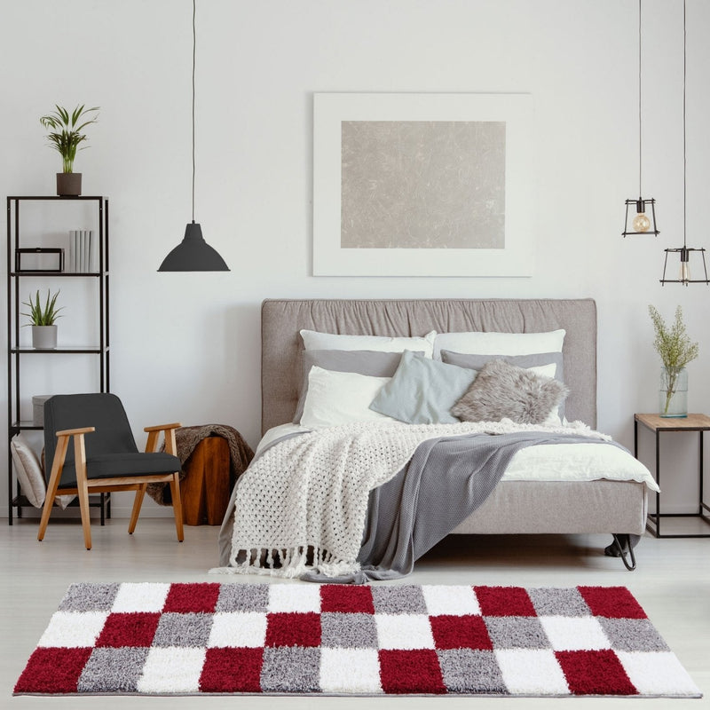 Myshaggy Geometric Red Rug