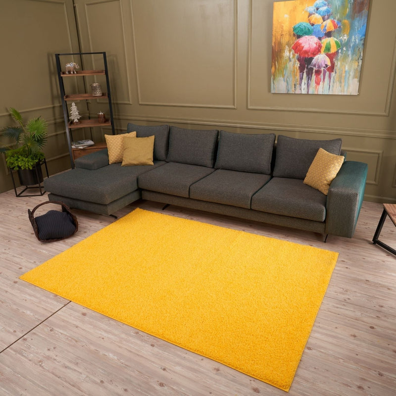 Myshaggy Solid Yellow Rug