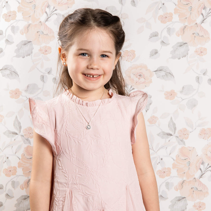 Laura Ashley Silver Kids Rosmere Love Heart Stud Earrings