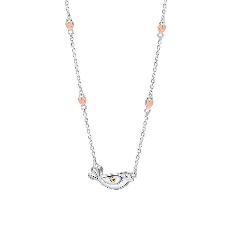 Laura Ashley Silver Kids Rosmere Love Mini Bird Necklace