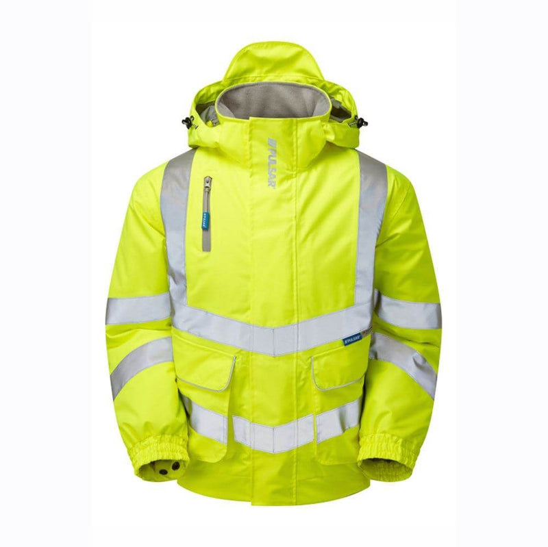 PULSAR P191 Hi-Vis Yellow Padded Waterproof Bomber Jacket