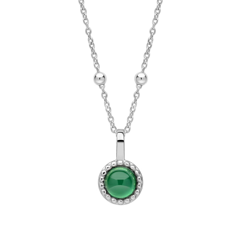Beginnings Milgrain Semi-Precious Cabochon Birthstone Pendant