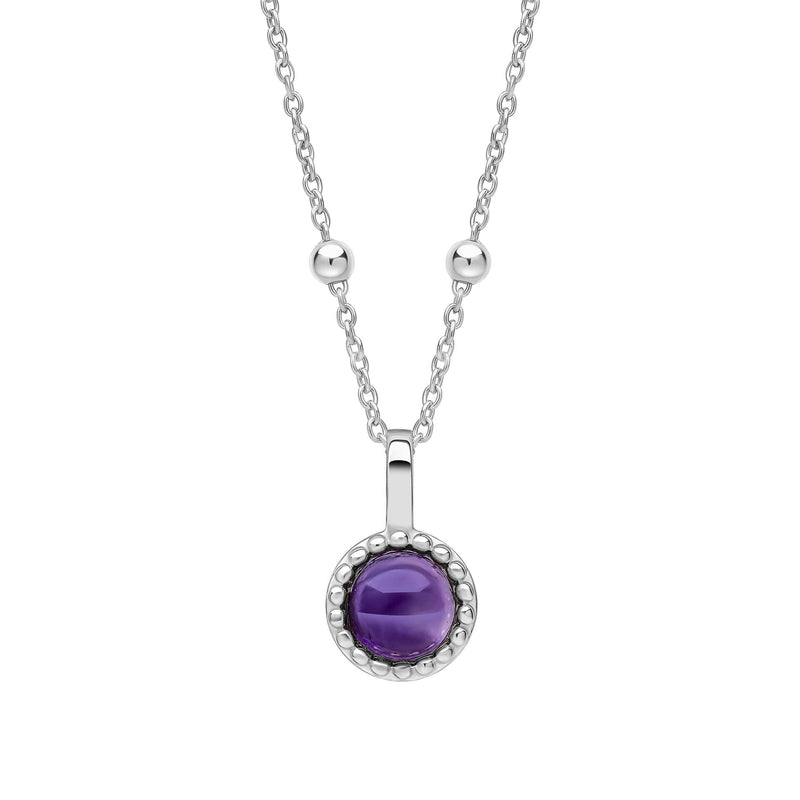 Beginnings Milgrain Semi-Precious Cabochon Birthstone Pendant