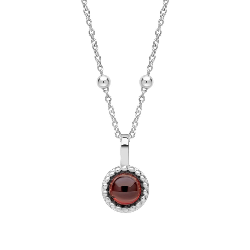 Beginnings Milgrain Semi-Precious Cabochon Birthstone Pendant