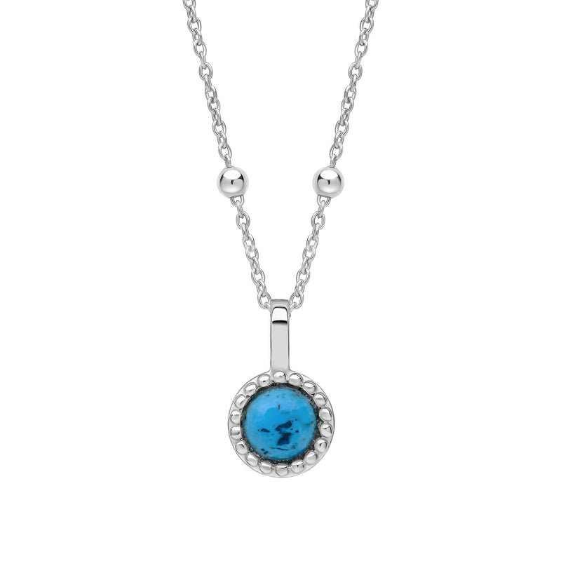 Beginnings Milgrain Semi-Precious Cabochon Birthstone Pendant