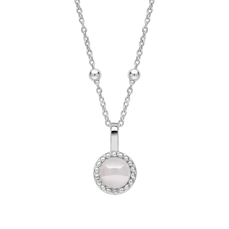 Beginnings Milgrain Semi-Precious Cabochon Birthstone Pendant